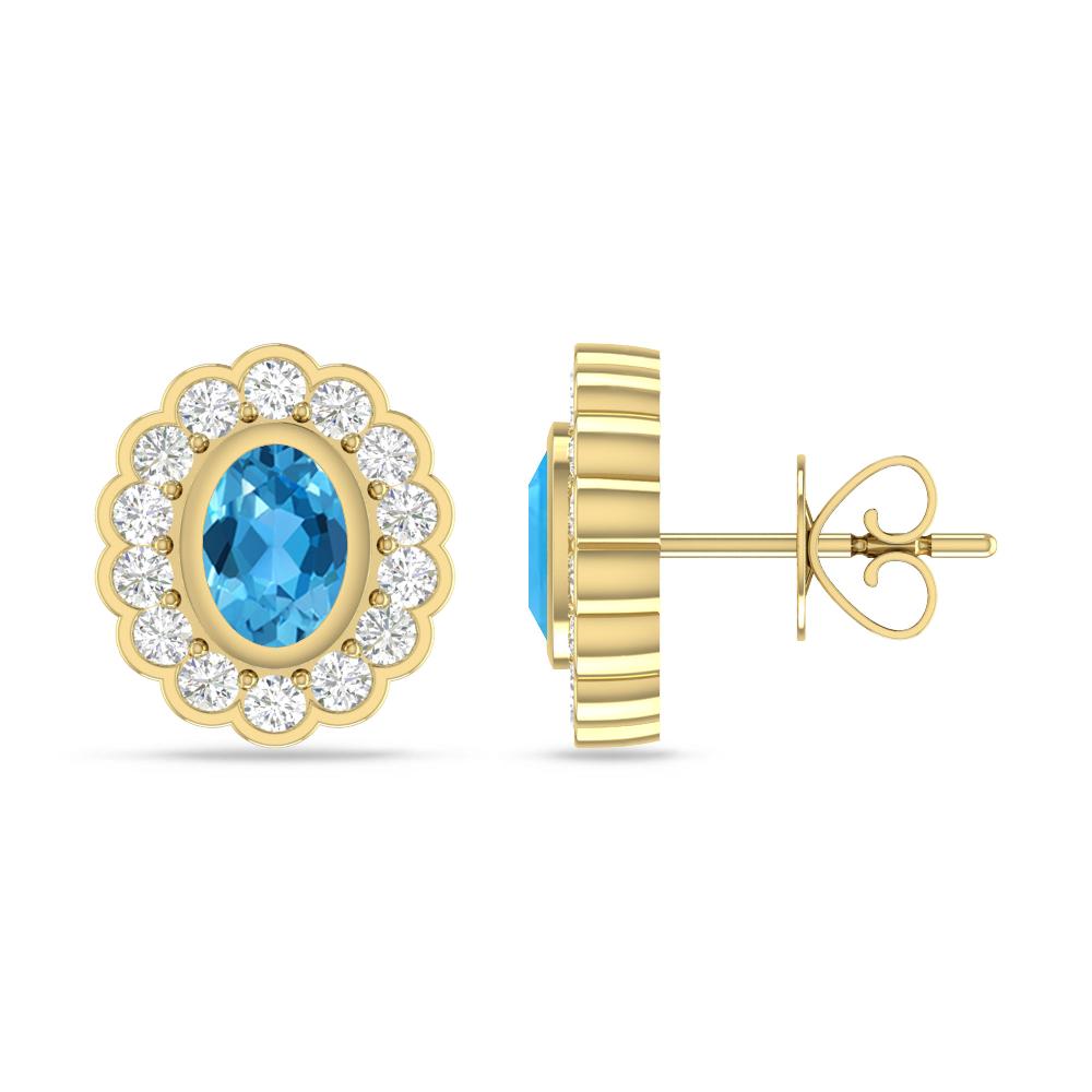 Yellow Gold - Blue Topaz